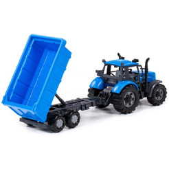 Трактор Полесье Прогресс с прицепом 91277 (синий)
