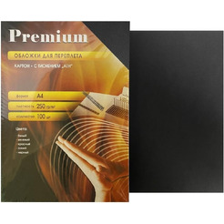 Обложки картонные Office Kit LBCA400250 (текстура лён, А4, 250 гр./м2, черные, 100 шт.)