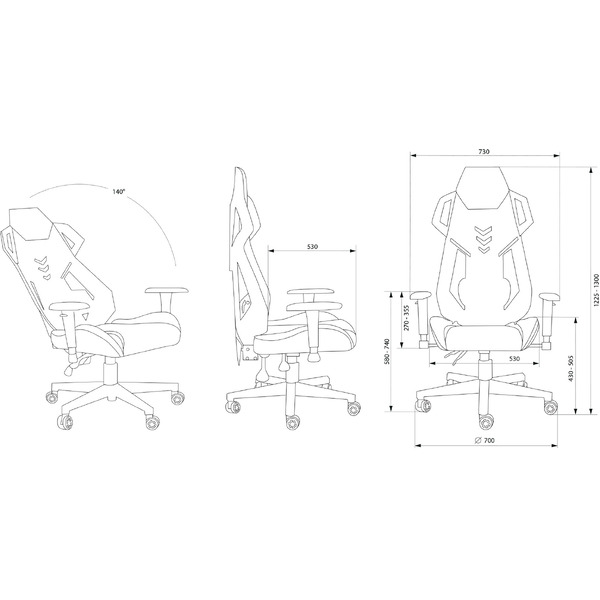 Кресло CACTUS CS-CHR-090BLR (черный/красный)