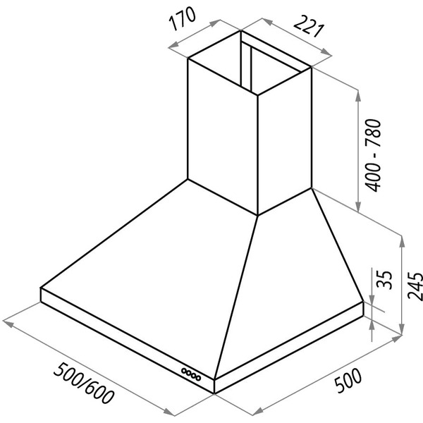 Кухонная вытяжка Maunfeld Corsa Light (C) 50 (нержавеющая сталь)