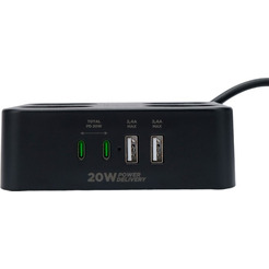 Сетевой фильтр Cablexpert PLT-4-C2U2-B-3