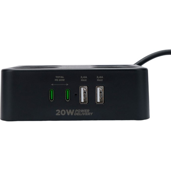 Сетевой фильтр Cablexpert PLT-4-C2U2-B-3