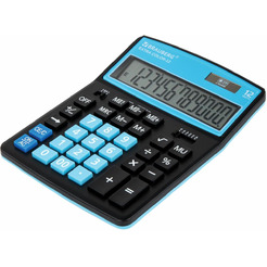 Калькулятор BRAUBERG Extra Color-12-BKBU 250476 (черный/голубой)
