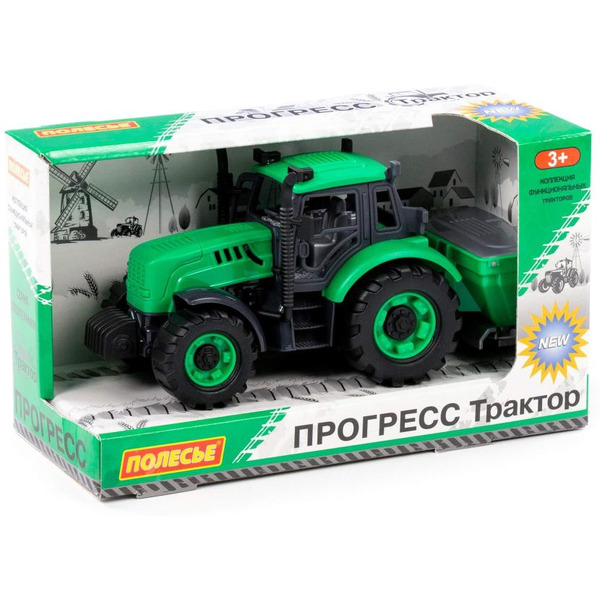 Трактор сельскохозяйственный Полесье Прогресс инерционный (зелёный) 91239