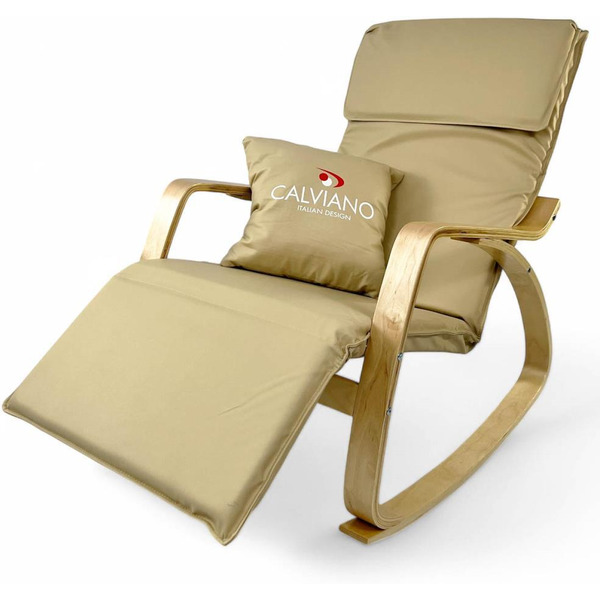 Кресло-качалка Calviano Comfort 1 (светло-бежевый PU)