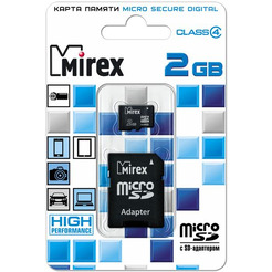 Карта памяти MIREX microSD 2GB (13613-ADTMSD02)