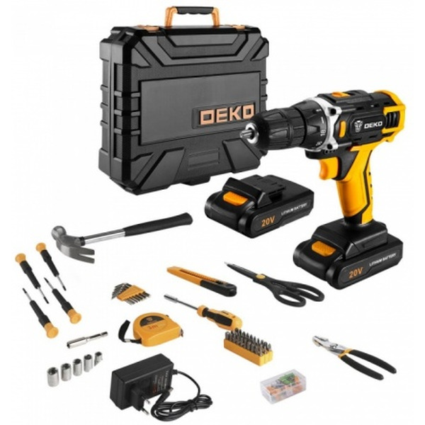 Дрель-шуруповерт Deko DKCD20FU-Li SET 104 (063-4178) с 2-мя АКБ