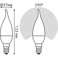 Лампа светодиодная "На ветру" GAUSS C37 6,5W 4100K E14