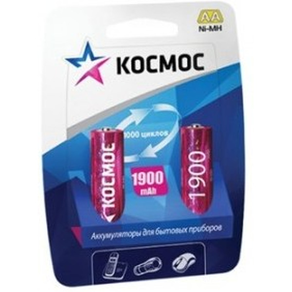 Аккумулятор Космос R6 NI-MH 1900mAh (2 блистер) (24/288)