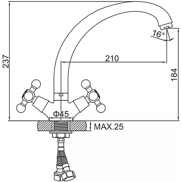 Смеситель Ledeme H12 L4212-2