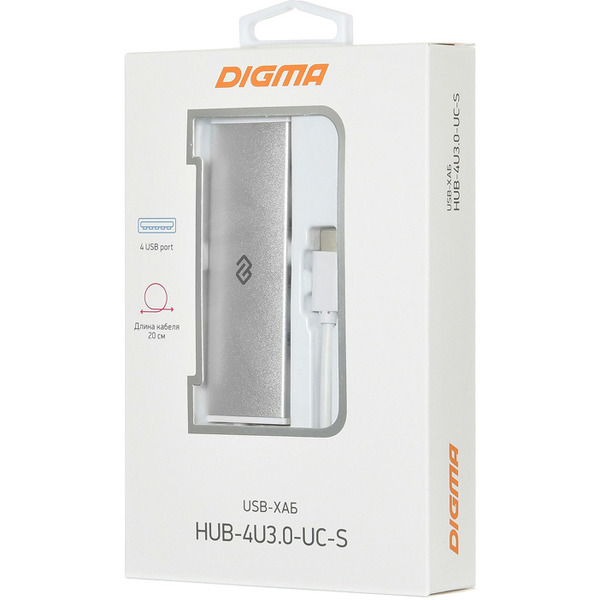 Разветвитель Digma HUB-4U3.0-UC-S