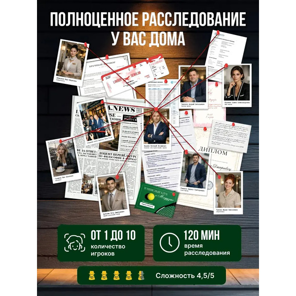 Настольная игра Game Hub Детективная игра. Дело №52 243