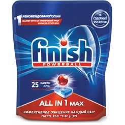 Таблетки для посудомоечных машин FINISH бесфосфатные AIO 25 шт.  (0011181608)