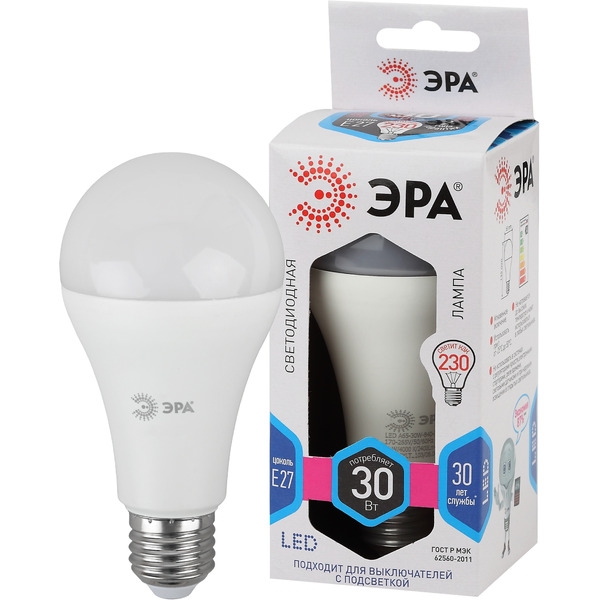 Лампочка светодиодная ЭРА STD LED A65-30W-840-E27 E27