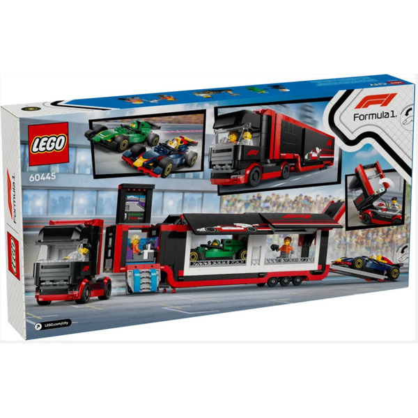 Конструктор LEGO City 60445 Грузовик F1 с болидами RB20 и AMR24 F1