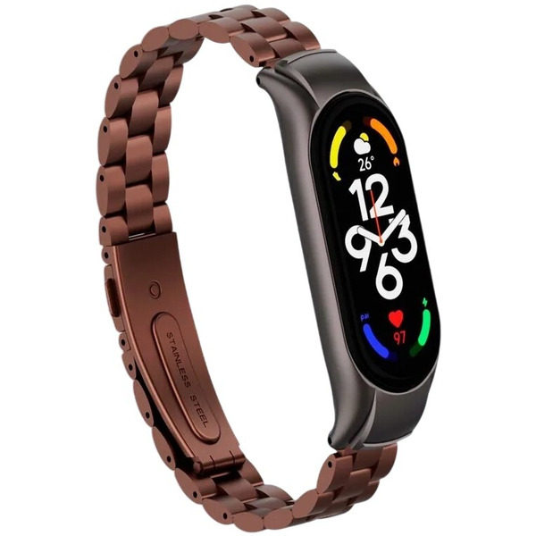 Ремешок Bingo Stainless для XIAOMI Mi Band 7 (коричневый)