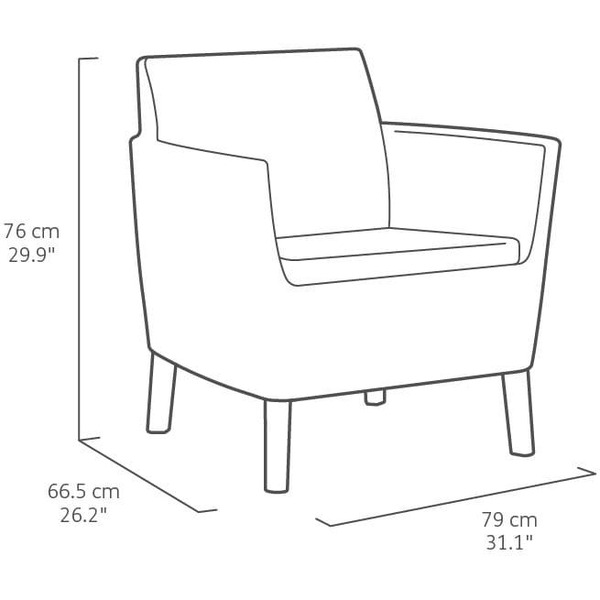 Набор уличной мебели (два кресла, столик) Keter Salemo Balcony set 253206