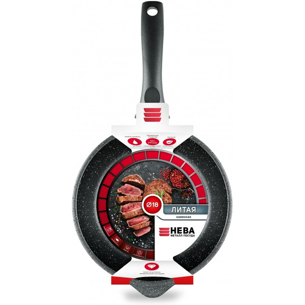Сковорода НМП Каменная Черный гранит 18118у