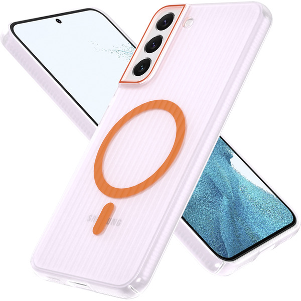 Задняя накладка CASE Translucent Strip Samsung Galaxy S22 Plus, прозрачно-оранжевый