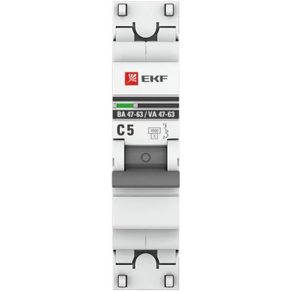 Выключатель автоматический EKF PROxima ВА 47-63 1P 5А (C) 4,5kA