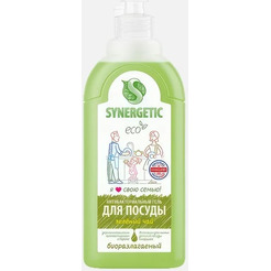 Средство для мытья посуды, детских игрушек SYNERGETIC С ароматом зеленого чая, 0,5л
