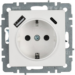 Розетка IEK Brite BR-R14-16-U22-018-K01