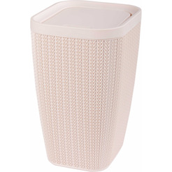Мусорное ведро Альтернатива Вязаное плетение М7489 10 л (бежевый)