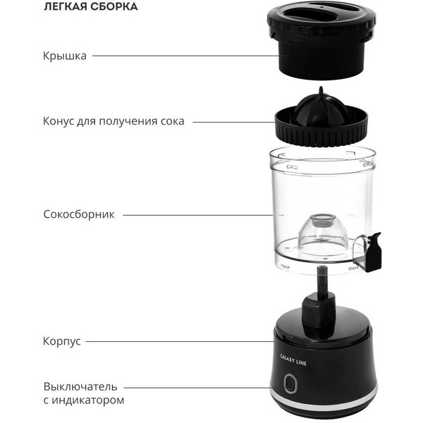 Соковыжималка Galaxy Line GL0855 (черный)