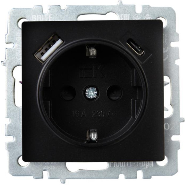 Розетка IEK Brite BR-R14-16-U22-018-K02