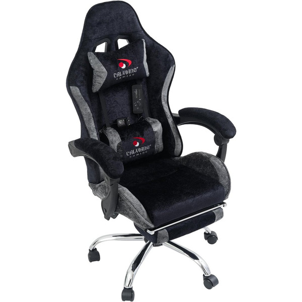 Вибромассажное кресло Calviano Amarone (black-grey plush)