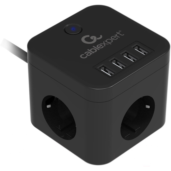 Сетевой фильтр Cablexpert CUBE-3-U4-B-1.5