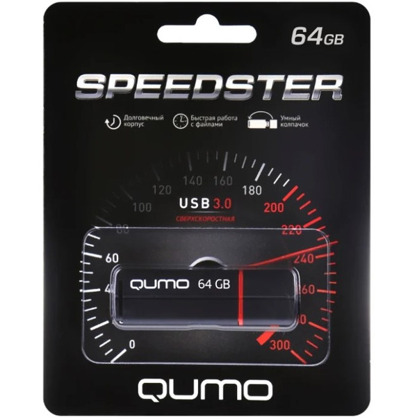 Флеш-накопитель Qumo QM64GUD3-SP-black