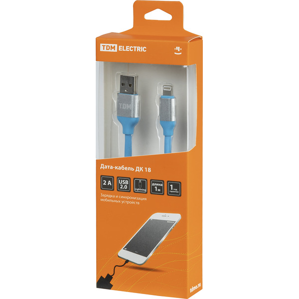 Кабель TDM Electric USB Type-A - Lightning SQ1810-0318 (1 м, синий)