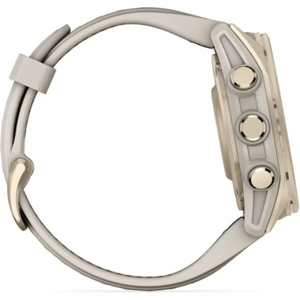 Умные часы Garmin Fenix 8 Sapphire 43мм (золотистый, дымчато-серый ремешок)