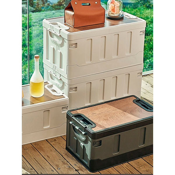 Органайзер усиленный складной со столиком Happy Home HH-006 (чёрный) 60л.