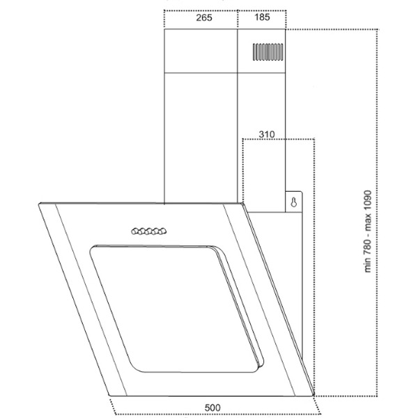 Вытяжка Germes Delta 50 decor white