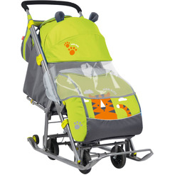 Санки-коляска НИКА Детям 7 Тигр (лимонный)