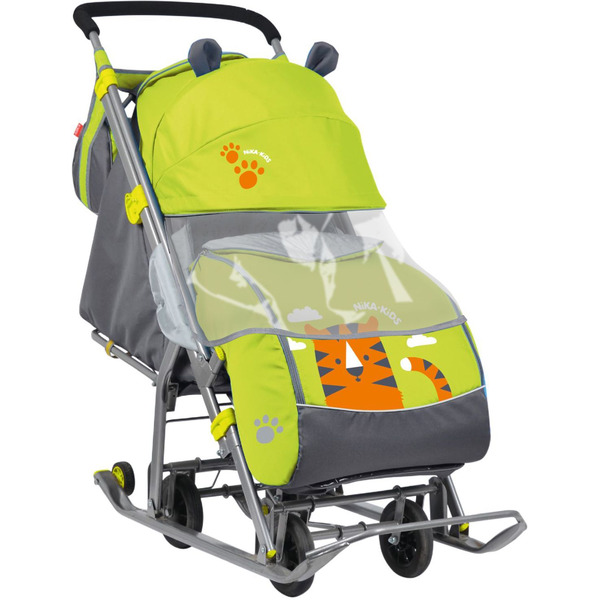 Санки-коляска НИКА Детям 7 Тигр (лимонный)