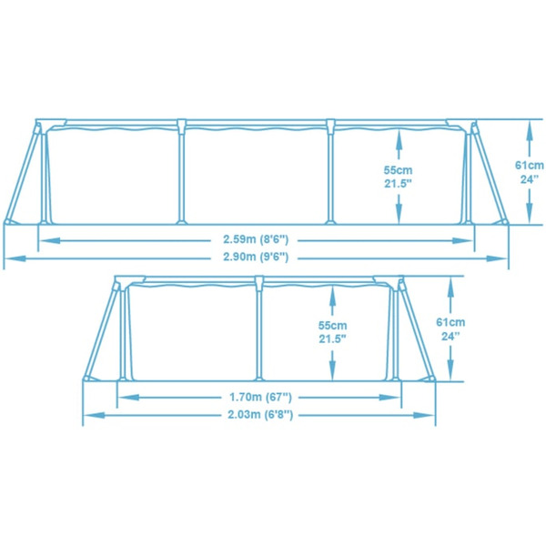 Каркасный бассейн Bestway 56403 (259х170х61)