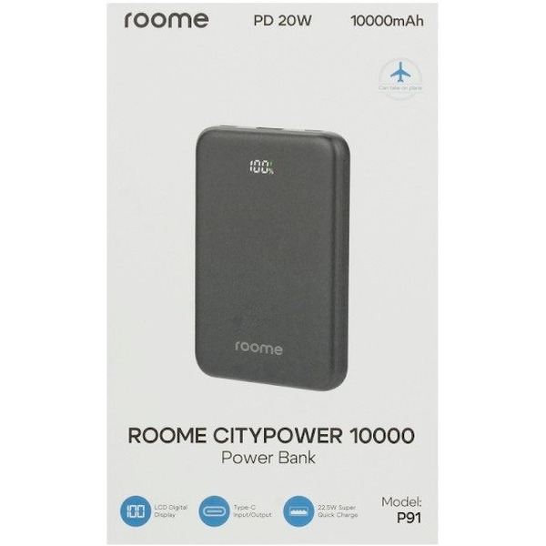 Внешний аккумулятор Roome CityPower P91 RMCP10K 10000mAh (черный)