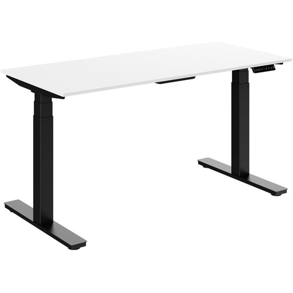 Стол для работы стоя WellDesk Flagman с электроприводом 28мм (пепел 621, черный)