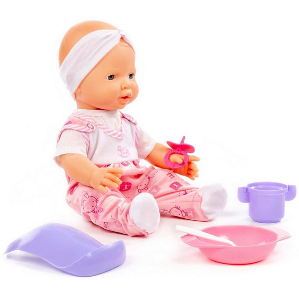 Пупс Полесье Веселый с соской и набором для кормления 86754