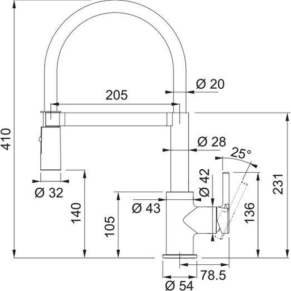Смеситель Franke Lina Semi-pro 115.0725.838 (черный матовый)