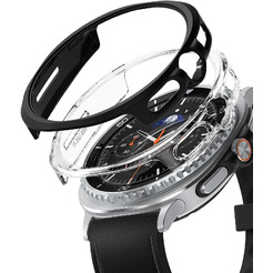 Чехол Ringke SLIM для Galaxy Watch 8 Classic 46mm CLEAR(1шт) + MATTE BLACK(1шт)