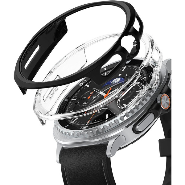 Чехол Ringke SLIM для Galaxy Watch 8 Classic 46mm CLEAR(1шт) + MATTE BLACK(1шт)