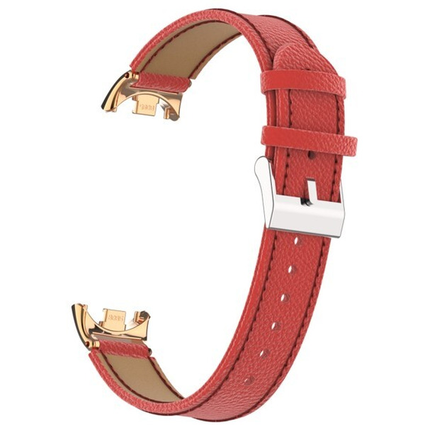 Ремешок Bingo Leather Litchi для XIAOMI Mi Band 8 Красный