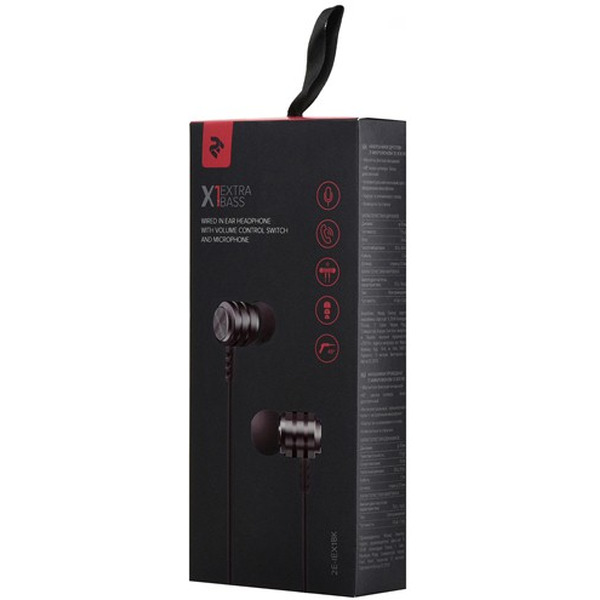 Наушники 2E X1 Extra Bass (2E-IEX1BK) черный