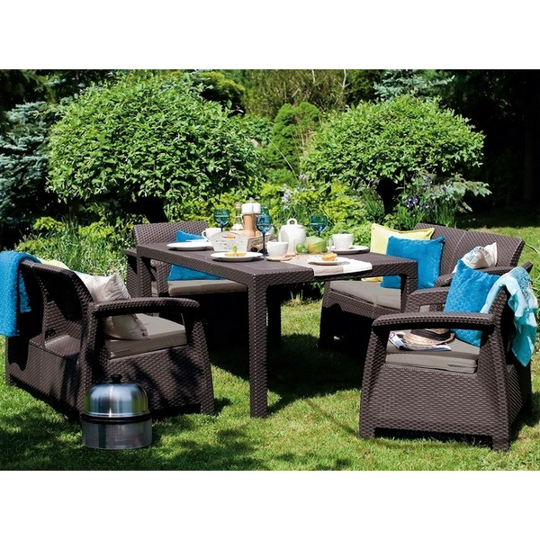 Набор садовой мебели Keter CORFU FIESTA 258945 (коричневый)