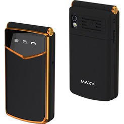 Кнопочный телефон Maxvi E11ds (черный/золотистый)