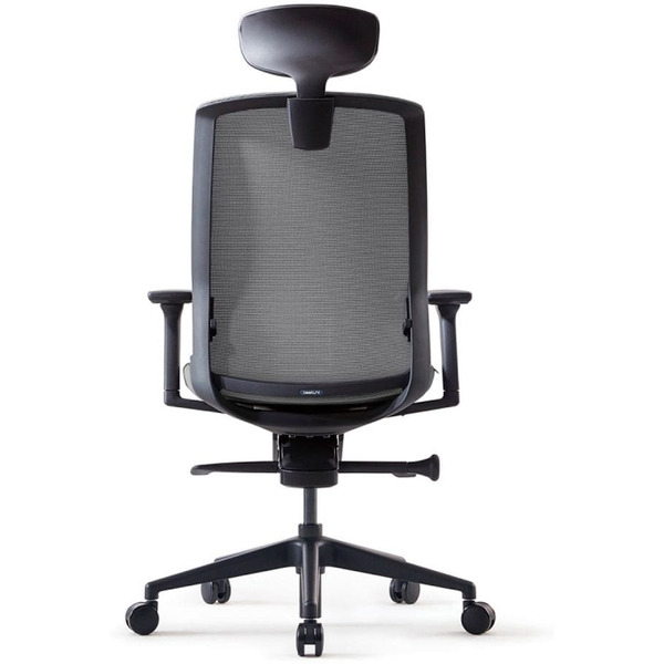 Кресло BESTUHL J1 (черная рама, спинка-сетка, сиденье-ткань, крест.-пластик, серый)